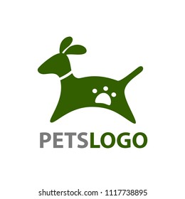 Dog logo isolated on white background. Dog logo for web site, label and wallpaper template. Useful for poster, placard, ad, cover and print materials. Creative art concept,vector illustration,eps 10