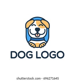 Dog logo isolated in white
