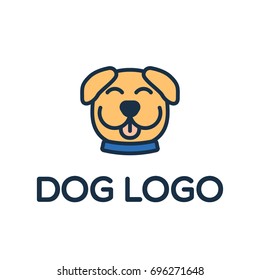 Dog logo isolated in white