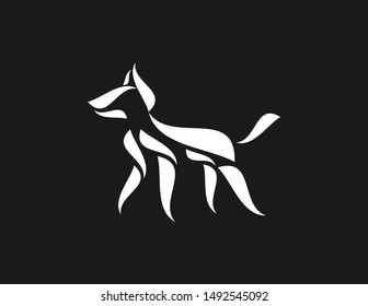 Dog logo line art design. simple modern logo illustration vector. Animal care logo design vector
