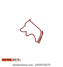 Dog logo line icon design vector graphic of template, sign and symbol, line style 