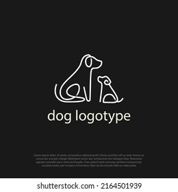 Dog Logo Line Style Outline Icon Designs Vector Illustration Art Monoline Simple Logo