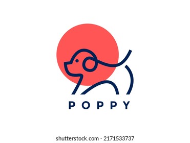 Dog logo with minimalist concept.