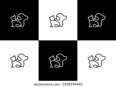 dog logo, modern pet animal	