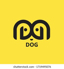 dog logo monogram design. pet company logo. animal logo
