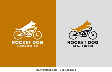 Dog logo, motor bike dog, bicycle dog, rocker dog speed logo sample pet fun animal