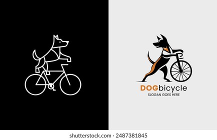 Dog logo, motor bike dog, bicycle dog, rocker dog speed logo sample pet fun animal