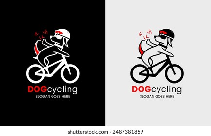 Dog logo, motor bike dog, bicycle dog, rocker dog speed logo sample pet fun animal