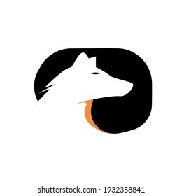 logotipo de perro con espacio negativo