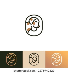 Dog Logo of pet Puppy Letter O veterinary Dogs care shop icon Initial Animal symbol clipart vector