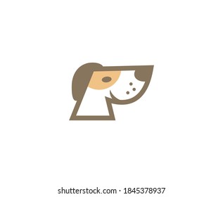 Icono lindo del vector del logotipo del perro 