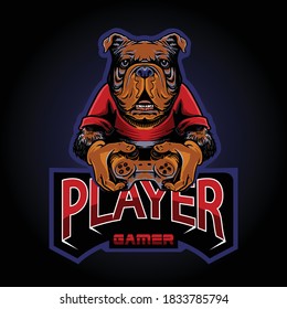 dog logo playing game illustration