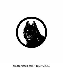 Dog logo with serious concept