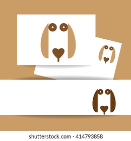 Signo del logo del perro. Plantilla de presentación de identidad.  Idea de ilustración de perro para logo, emblema, símbolo, icono. Ilustración vectorial. 