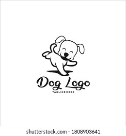 dog logo silhouette icon vector