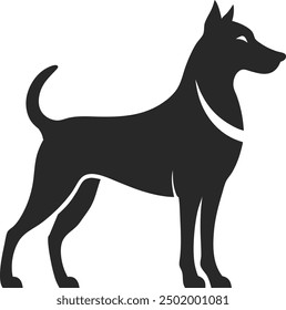 Logotipo de perro con Arte vectorial de estilo de silueta