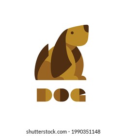 Logo del perro. Elemento de color simple. Plantilla de diseño. Ilustración vectorial.