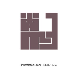 Dog logo simple style pet simbol sign vector