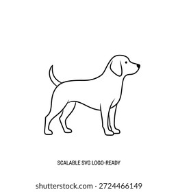 Hunde-Logo-Stil Kontur Vektor Illustration. Einfaches Logo-Design.