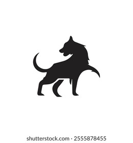 dog logo symbol and icon, pet and animal. Vector silhouette of dog. Cat or dog paw icon. Paw icon. Dog, cat paw icon. Zoo, vet logo element. Paw print vector symbol. Vector illustration. Eps 10