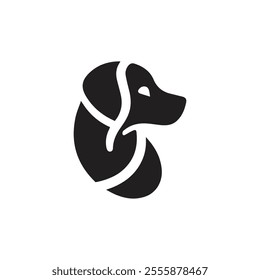 dog logo symbol and icon, pet and animal. Vector silhouette of dog. Cat or dog paw icon. Paw icon. Dog, cat paw icon. Zoo, vet logo element. Paw print vector symbol. Vector illustration. Eps 10