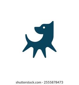 dog logo symbol and icon, pet and animal. Vector silhouette of dog. Cat or dog paw icon. Paw icon. Dog, cat paw icon. Zoo, vet logo element. Paw print vector symbol. Vector illustration. Eps 10