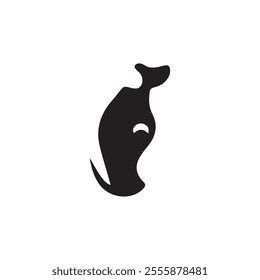 dog logo symbol and icon, pet and animal. Vector silhouette of dog. Cat or dog paw icon. Paw icon. Dog, cat paw icon. Zoo, vet logo element. Paw print vector symbol. Vector illustration. Eps 10