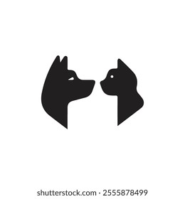 dog logo symbol and icon, pet and animal. Vector silhouette of dog. Cat or dog paw icon. Paw icon. Dog, cat paw icon. Zoo, vet logo element. Paw print vector symbol. Vector illustration. Eps 10