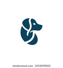 dog logo symbol and icon, pet and animal. Vector silhouette of dog. Cat or dog paw icon. Paw icon. Dog, cat paw icon. Zoo, vet logo element. Paw print vector symbol. Vector illustration. Eps 10