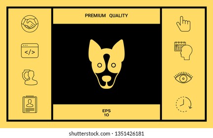 Dog - logo, symbol, protect sign. Graphic elements for your design