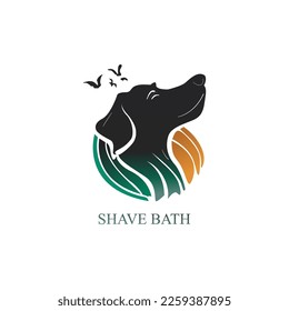 Logo de perro bañándose