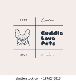 Dog Logo Template. Animal vector icon. Pet shop. Line Art.