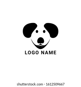 Dog logo template. Cute puppy isolated on white background, Vector concept design