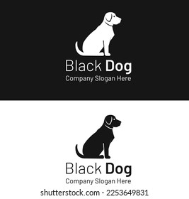 Dog logo template vector black and white