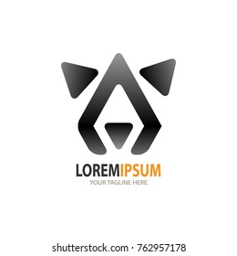 Dog logo. triangle vector illustration