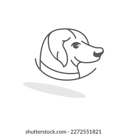 Plantilla de ilustración de icono de diseño de vectores de logotipo de perro
