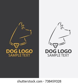Dog logo vector design luxury