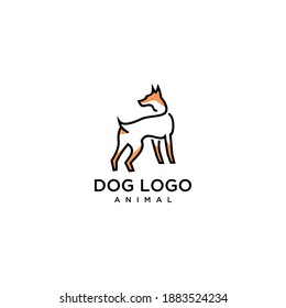 dog logo vector graphic monoline