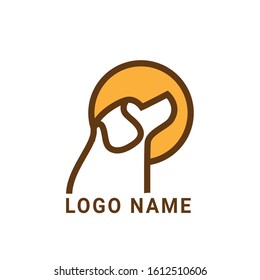 
Dog Logo Vector icon illustration design. Simple template isolated on white background