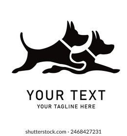 Dog logo vector icon, illustration, character, background