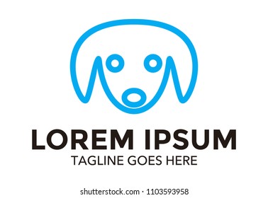 dog logo vector illustration design. line. mono line