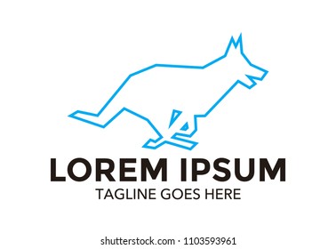 dog logo vector illustration design. line. mono line