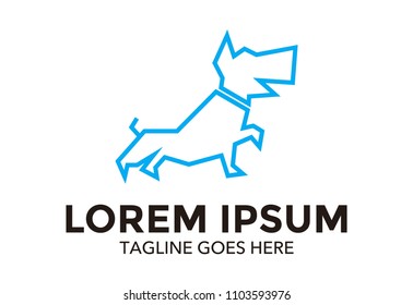 dog logo vector illustration design. line. mono line