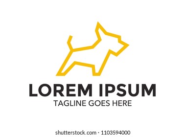 dog logo vector illustration design. line. mono line