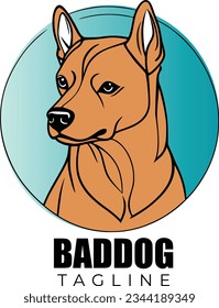 Dog logo vector illustration for gym 