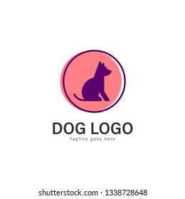 Dog logo vector illustration. modern dog logo template isolated on white background