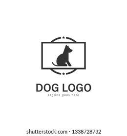 Dog logo vector illustration. modern dog logo template isolated on white background