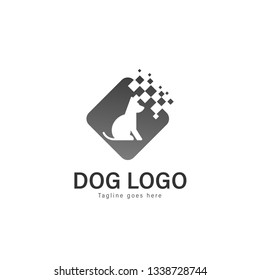 Dog logo vector illustration. modern dog logo template isolated on white background