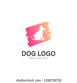 Dog logo vector illustration. modern dog logo template isolated on white background