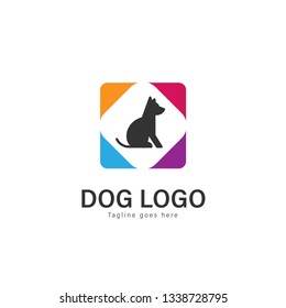 Dog logo vector illustration. modern dog logo template isolated on white background